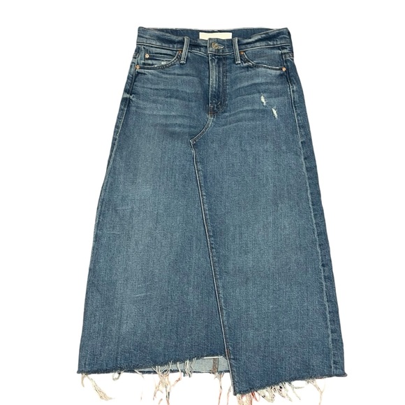 Mother The straight a step midi fray skirt - Picture 10 of 16